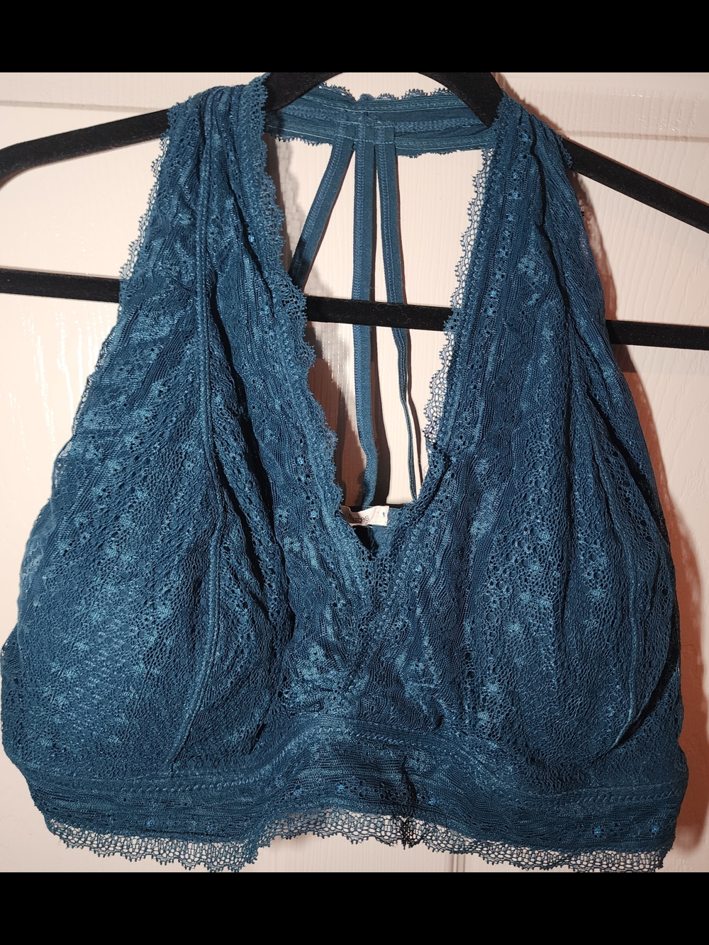 Maurices Teal Lace Halter Bralette